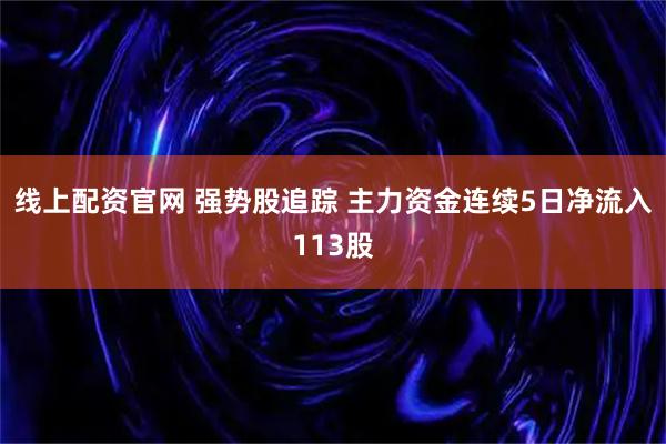 线上配资官网 强势股追踪 主力资金连续5日净流入113股